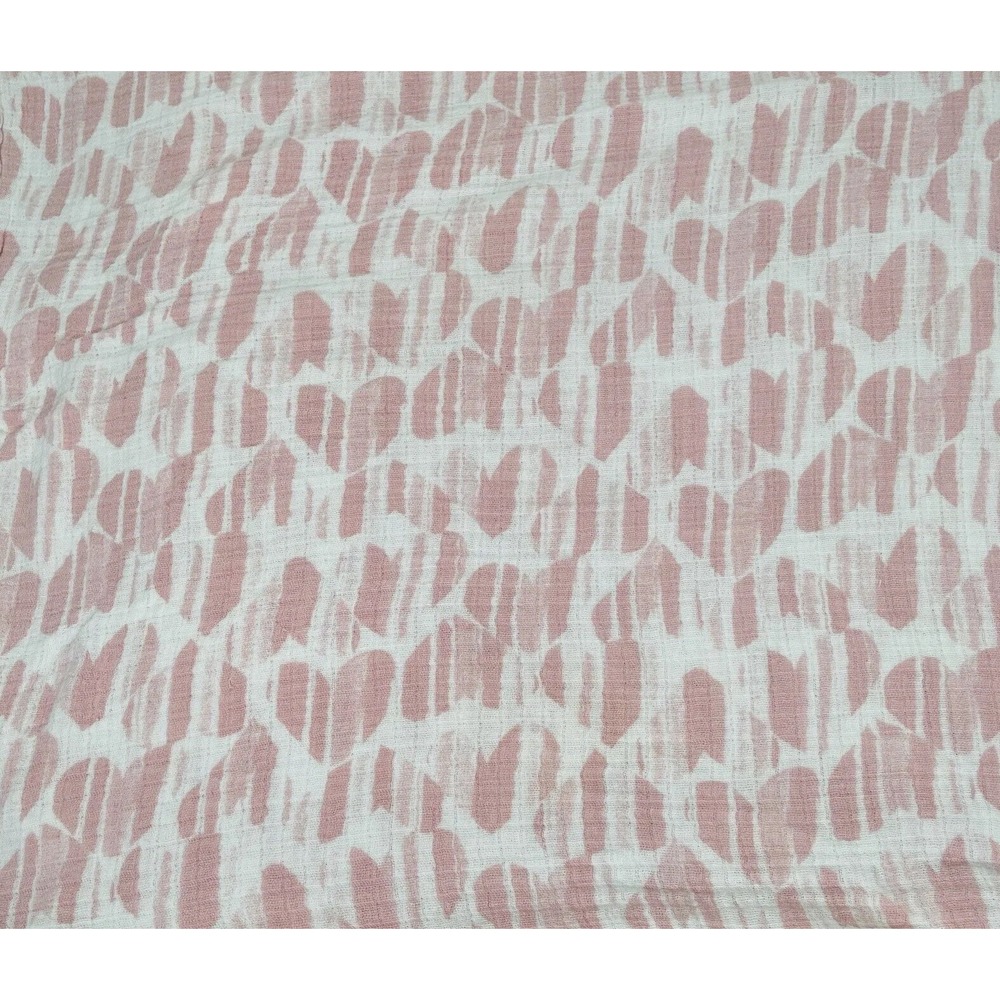 Aden Anais White Pink Hearts Baby Swaddle Security Blanket Lovey Muslin